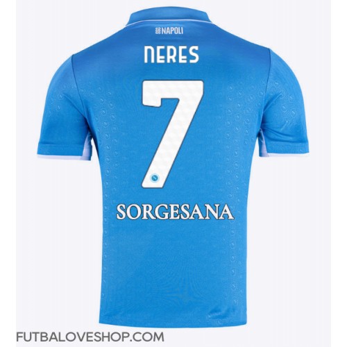 Dres SSC Napoli David Neres #7 Domáci 2024-25 Krátky Rukáv